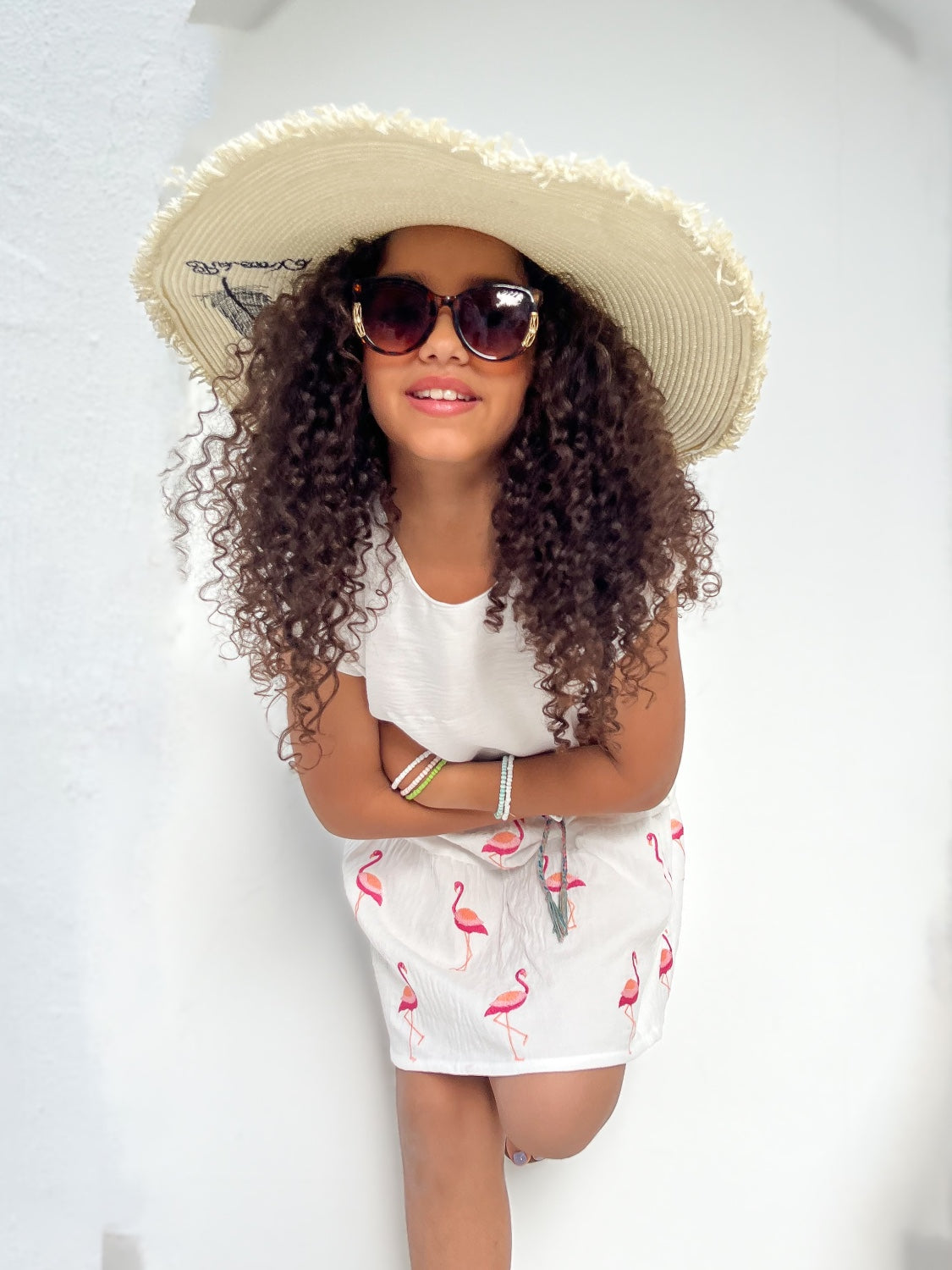 Flamingo Embroidered  skirt